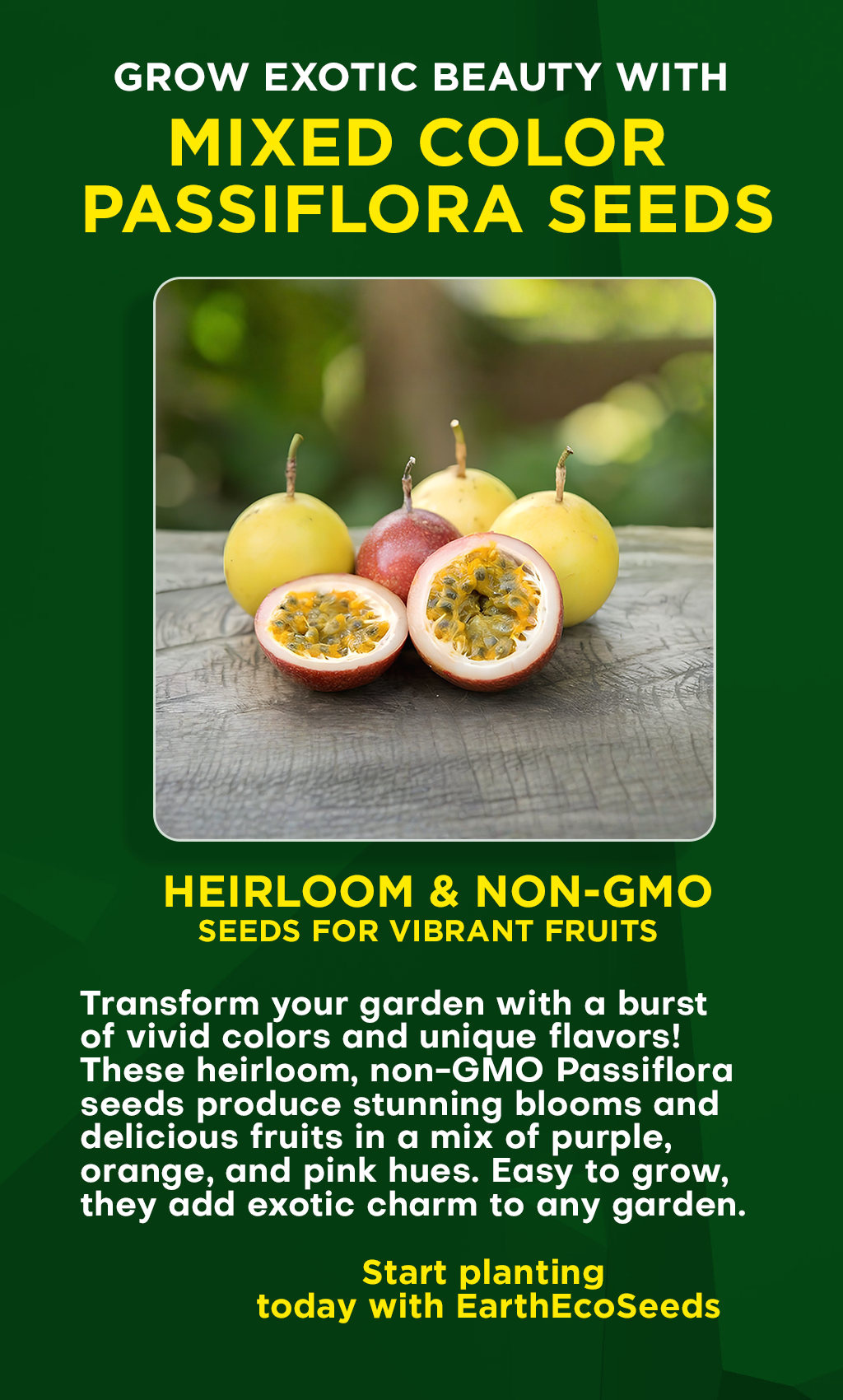 Mixed Color Passiflora Fruit Seeds – Add Exotic Beauty & Flavor to Your Garden