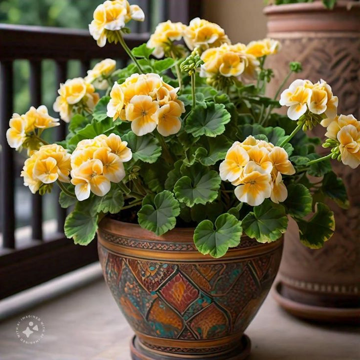 Yellow White Geranium Flower Seeds for Planting – Heirloom, Non-GMO, High Germination Organic Garden Seeds