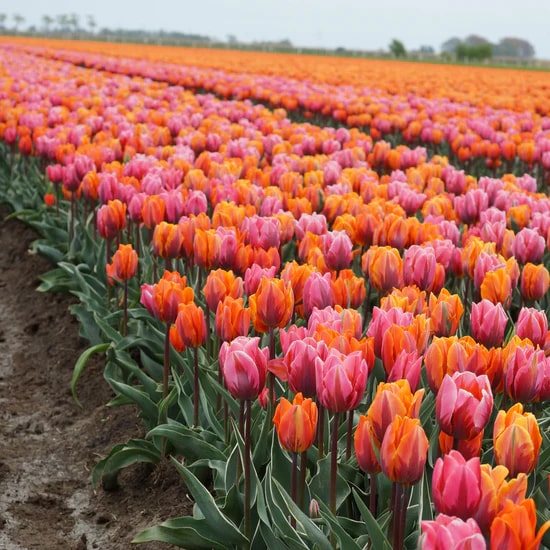 Orange Pink Tulip Flower Seeds for Planting – Heirloom, Non-GMO, Long Bloom Season, High Germination