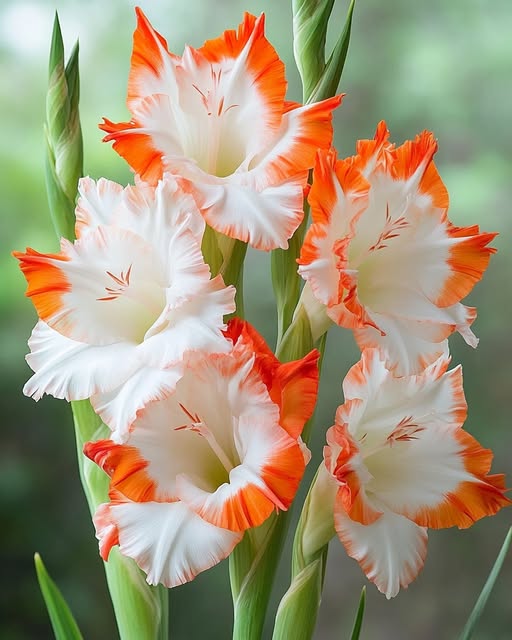 Orange White Gladiolus Flower Seeds for Planting – Heirloom, Non-GMO, High Germination Blooms
