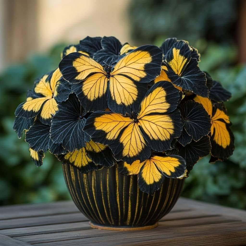 Grow Striking Yellow &amp; Black Begonia Blooms with Exotic Charm