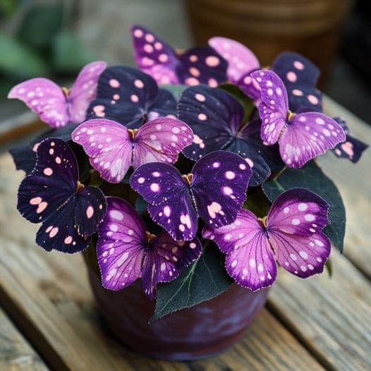Grow Rich Purple Begonia Blooms with Elegant Butterfly-Like Beauty