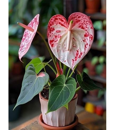 Red White Anthurium Flower Seeds for Planting – Heirloom, Non-GMO, Easy to Grow, High Germination