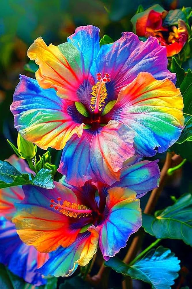 Rainbow Hibiscus Flower Seeds – Heirloom, Non-GMO, High Germination Organic Garden Seeds for Planting