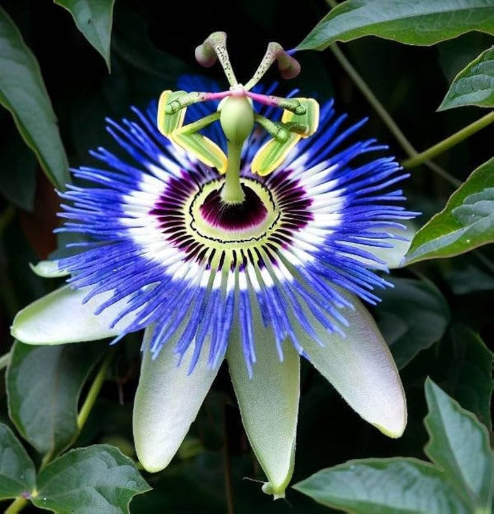 Sky Blue White Passion Flower Seeds for Planting – Fragrant Blossoms, Heirloom &amp; Non-GMO Garden Seeds