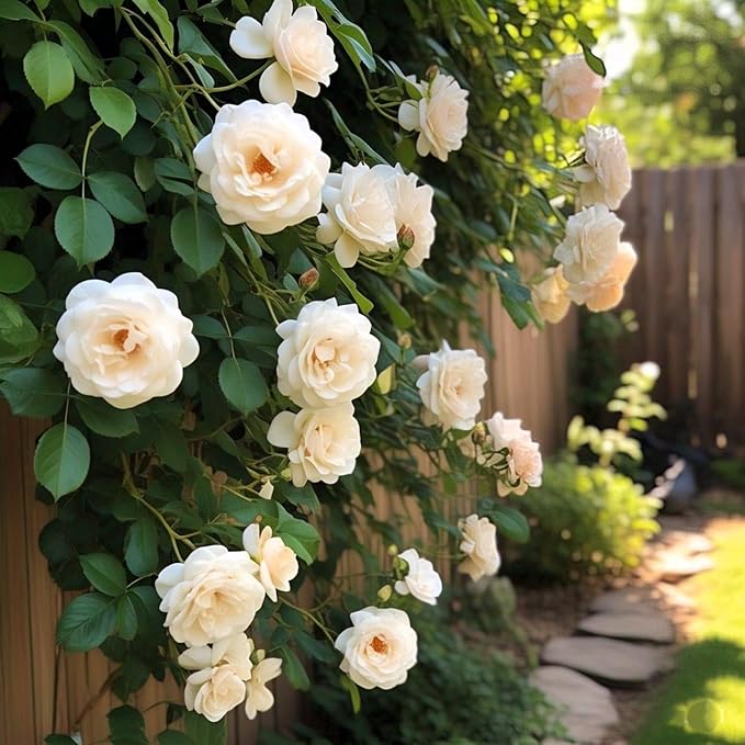 Cream Climbing Perennial Rose Flower Seeds for Planting – Heirloom, Non-GMO, Cut Flower Favorite Organic Garden Seeds