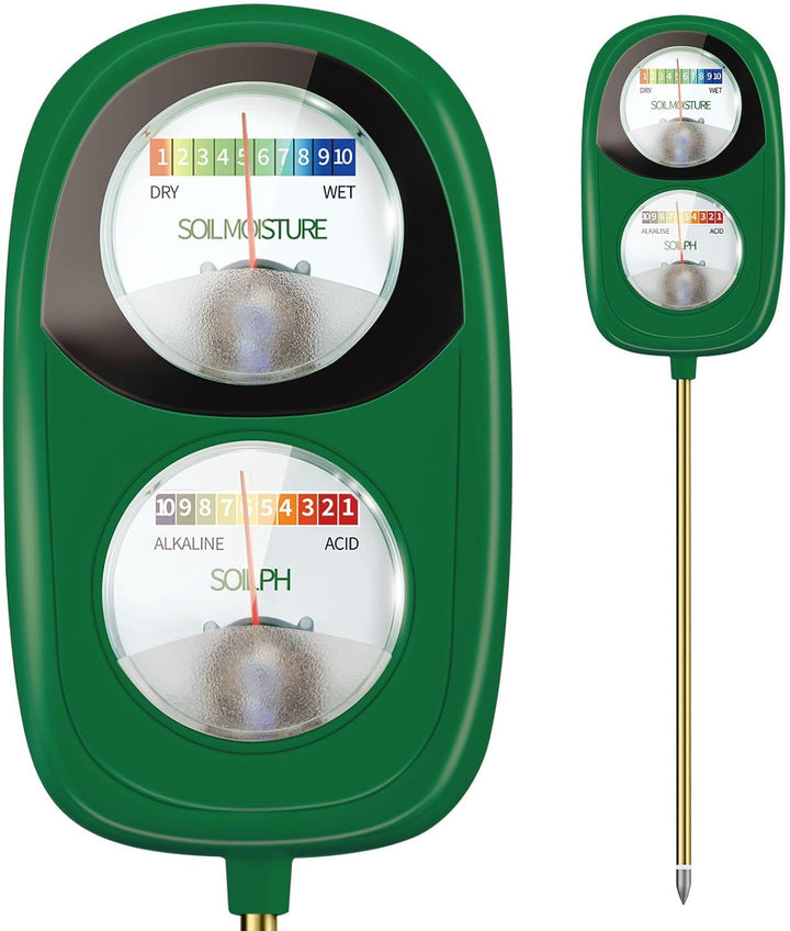 AvocadoGreen 2-in-1 Soil Moisture & pH Meter – No Battery Needed for Garden, Lawn & Plants