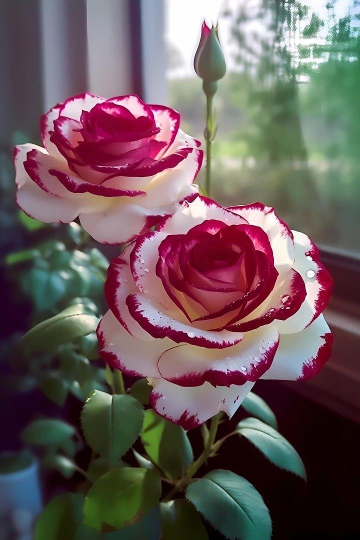 Cream Maroon Rose Flower Seeds for Planting - Heirloom, Non-GMO, High Germination Organic Garden Seeds for Vibrant Home Displays
