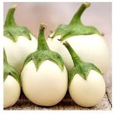 Brinjal White Round Vegetable Seeds for Planting – Heirloom, Non-GMO, High Germination, Traditional Flavorful Crop