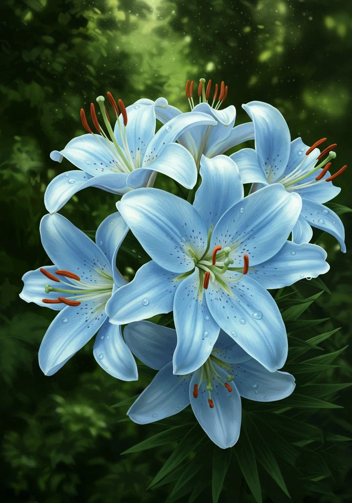 Light Sky Blue Lilium Flower Seeds for Planting – Heirloom Non-GMO High Germination Organic Garden Seeds